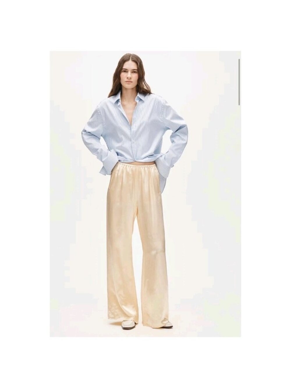J. Crew Cosmo Pant Luster Charmeuse Candlelight Ivory Large Petite CN715